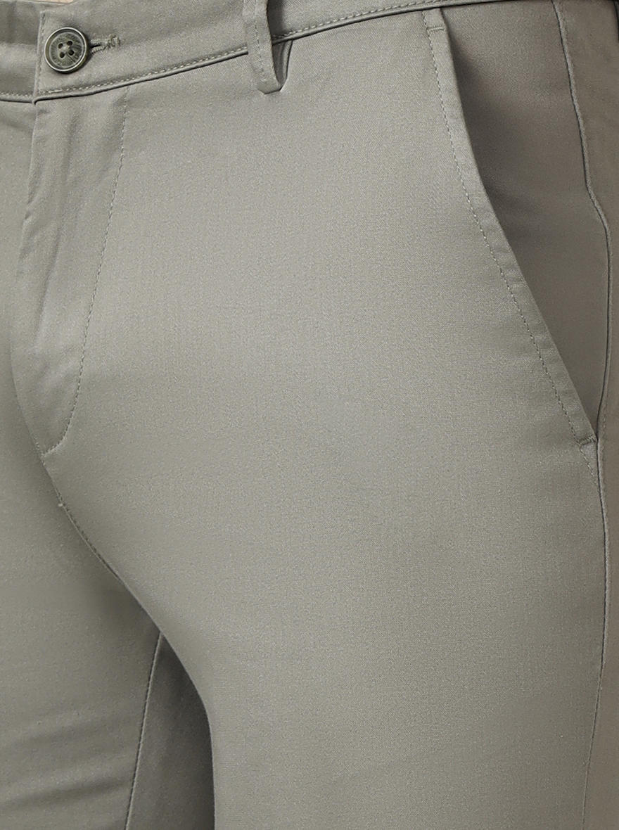 Green Solid Super Slim Fit Casual Trouser | Greenfibre