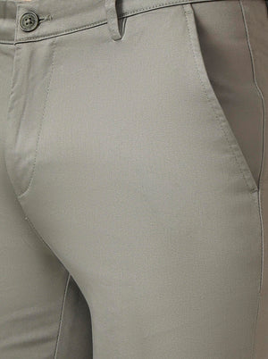 Green Solid Super Slim Fit Casual Trouser | Greenfibre
