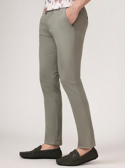 Green Solid Super Slim Fit Casual Trouser | Greenfibre