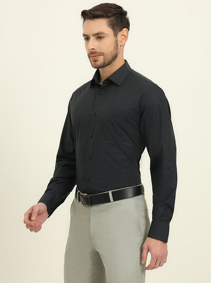 Green Checked Regular Fit Formal Shirt | JadeBlue