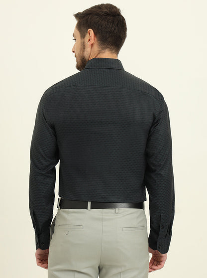 Green Checked Regular Fit Formal Shirt | JadeBlue