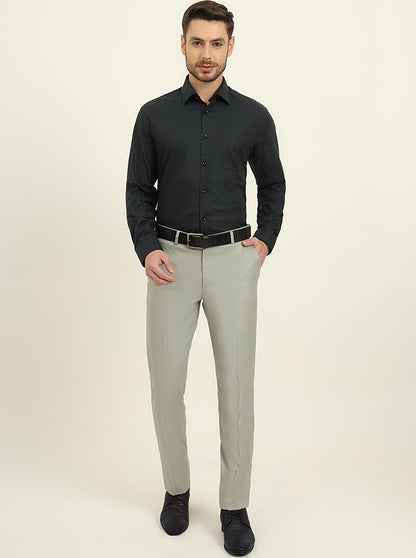 Green Checked Regular Fit Formal Shirt | JadeBlue