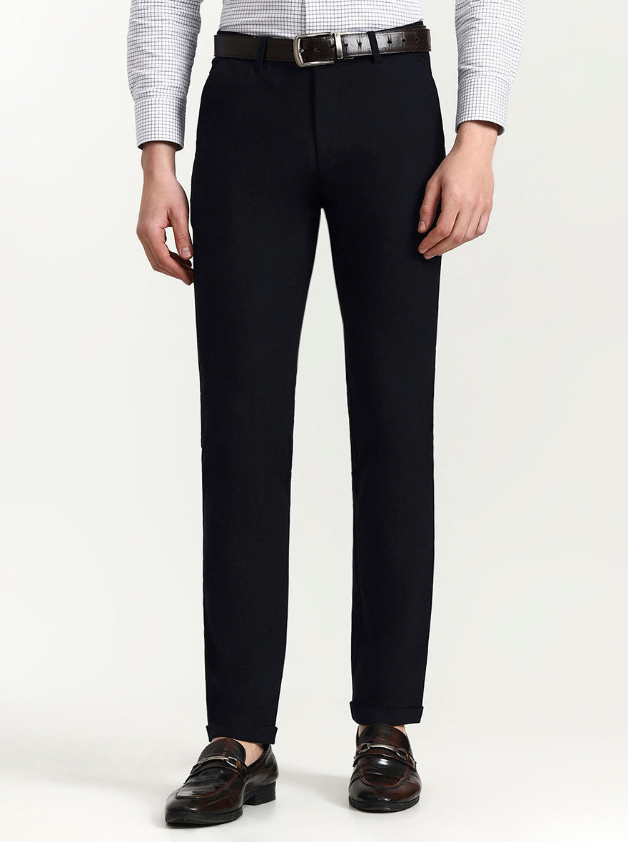 Blue Solid Slim Fit Club Wear Trouser | Wyre