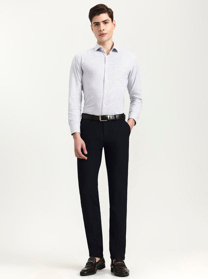 Blue Solid Slim Fit Club Wear Trouser | Wyre