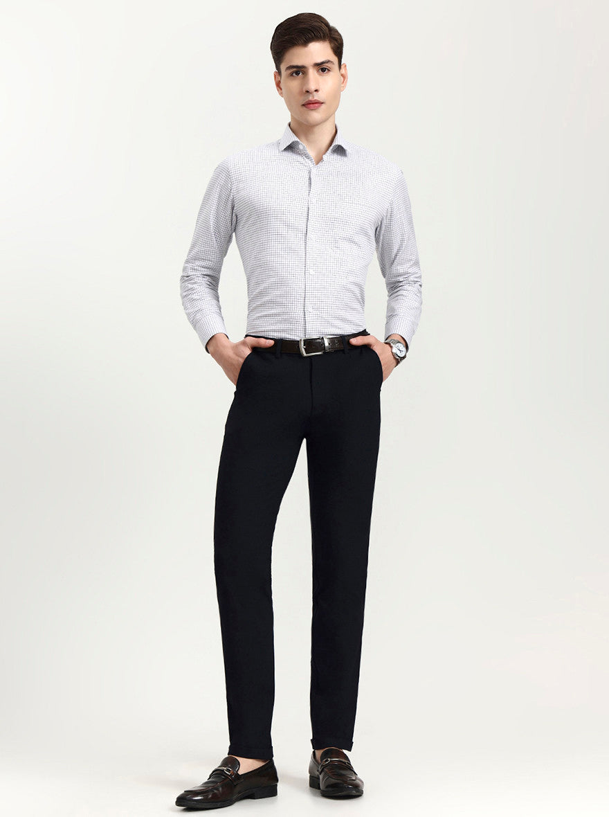 Blue Solid Slim Fit Club Wear Trouser | Wyre