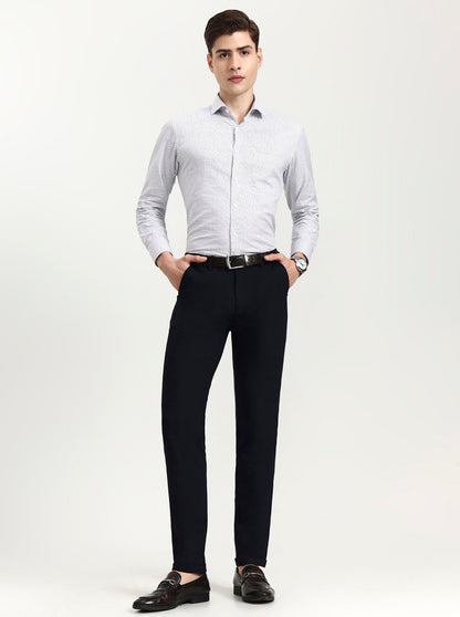 Blue Solid Slim Fit Club Wear Trouser | Wyre