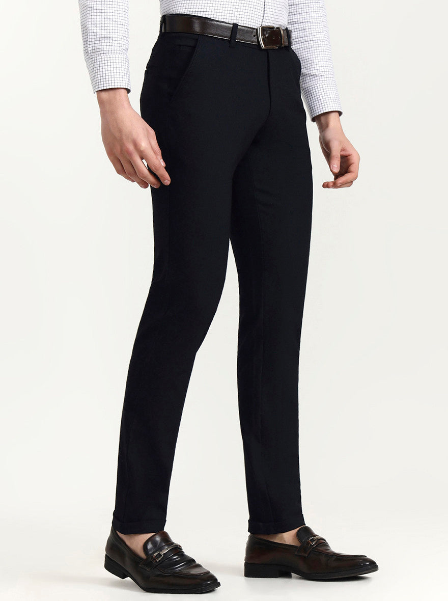 Blue Solid Slim Fit Club Wear Trouser | Wyre