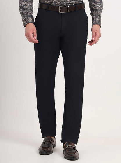 Blue Solid Slim Fit Club Wear Trouser | JB Studio