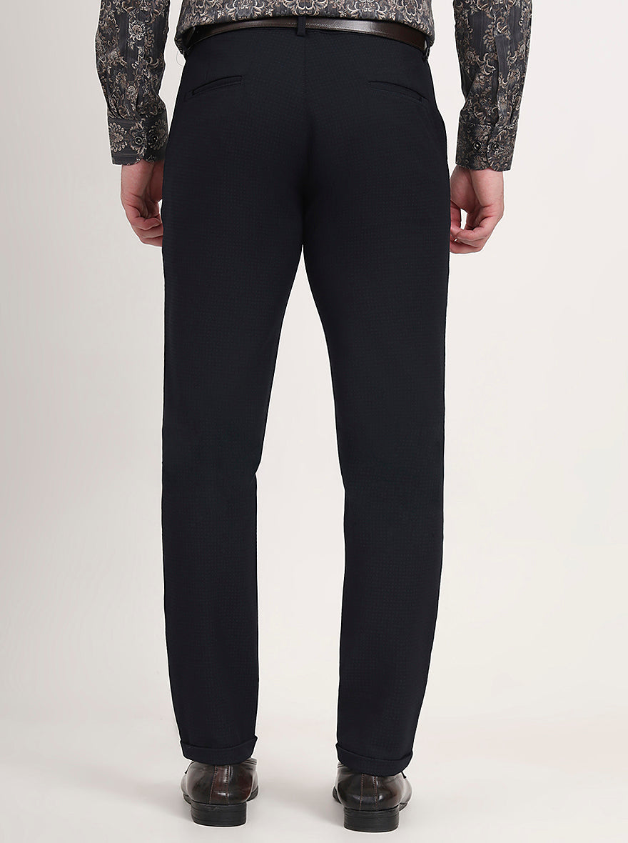 Blue Solid Slim Fit Club Wear Trouser | JB Studio