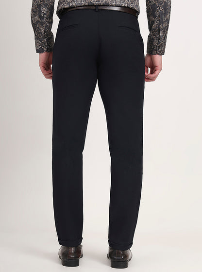 Blue Solid Slim Fit Club Wear Trouser | JB Studio