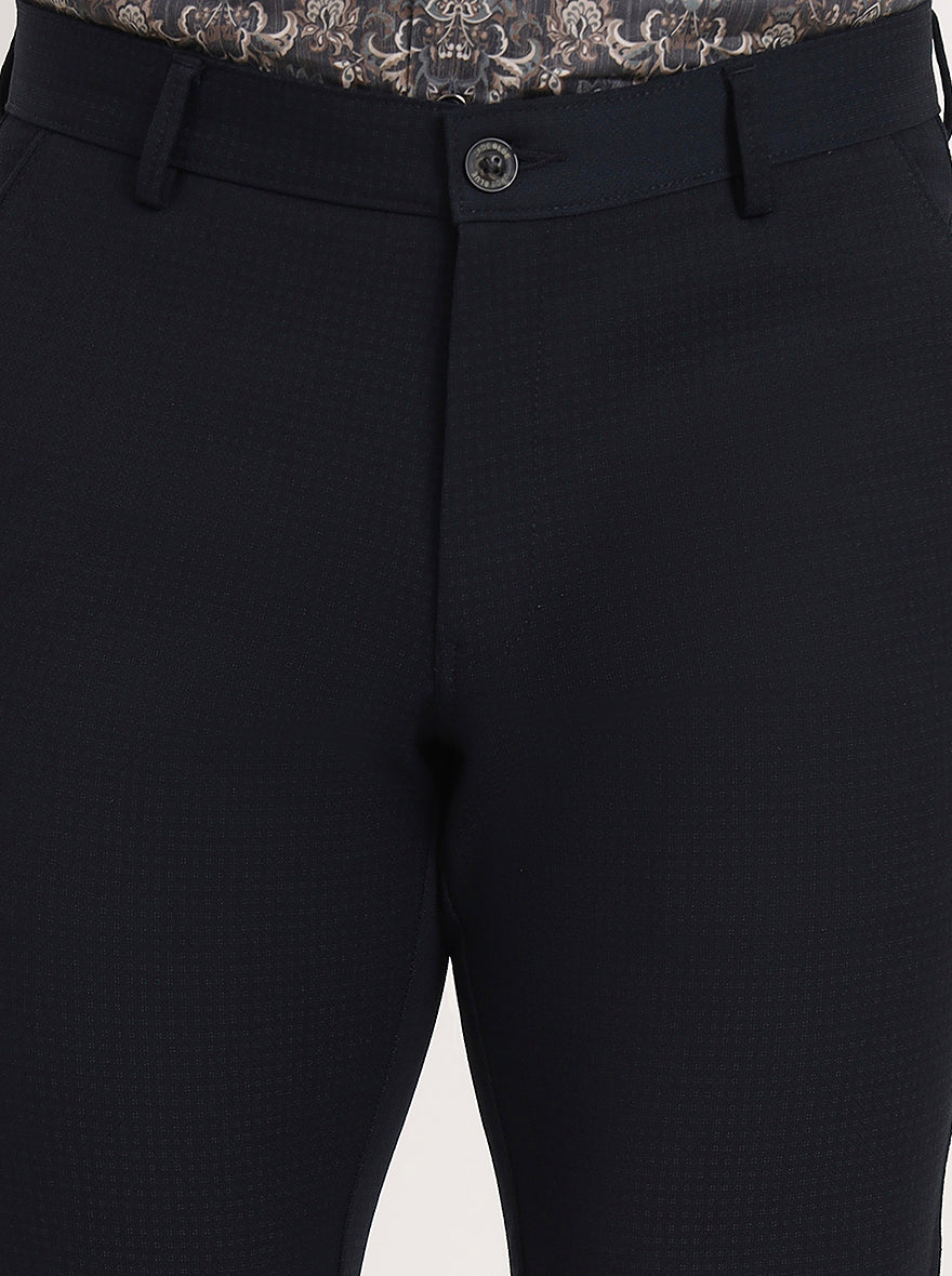 Blue Solid Slim Fit Club Wear Trouser | JB Studio