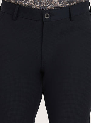 Blue Solid Slim Fit Club Wear Trouser | JB Studio