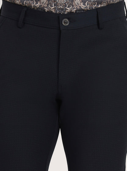Blue Solid Slim Fit Club Wear Trouser | JB Studio
