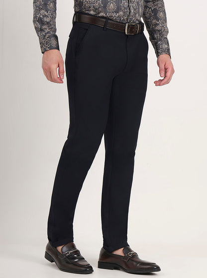 Blue Solid Slim Fit Club Wear Trouser | JB Studio