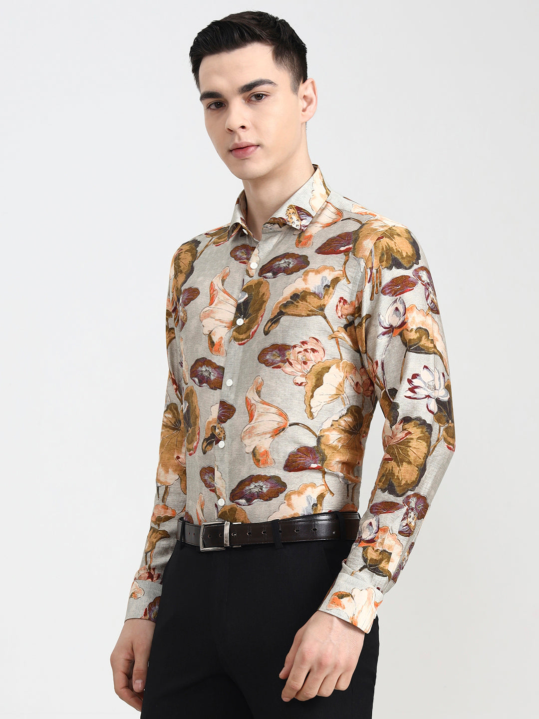 Multicolor Printed Slim Fit Party Wear Shirt | Wyre