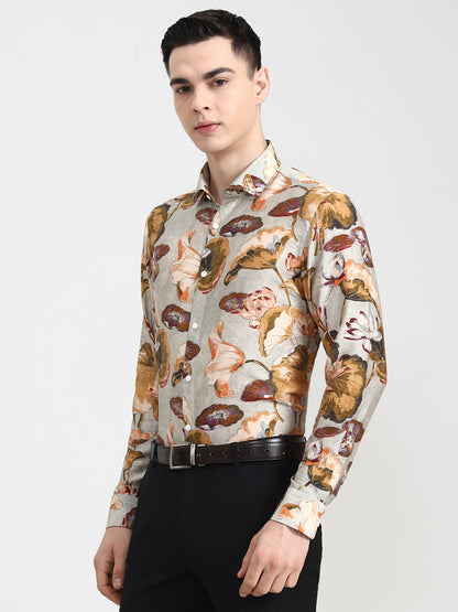 Multicolor Printed Slim Fit Party Wear Shirt | Wyre