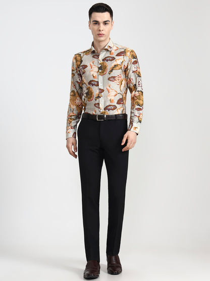 Multicolor Printed Slim Fit Party Wear Shirt | Wyre
