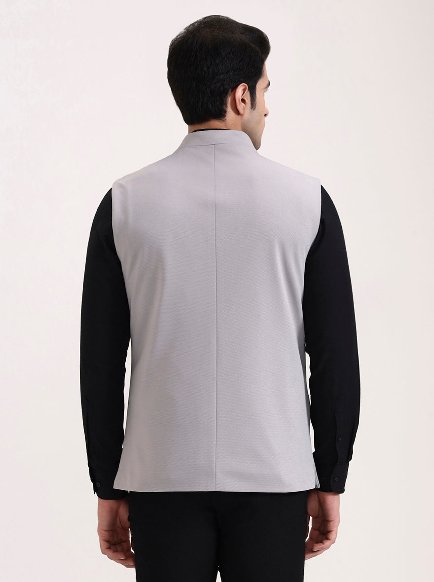 Grey Solid Regular Fit Waistcoat | Wyre