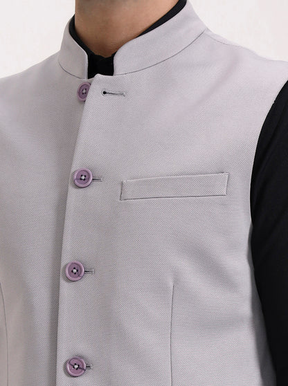 Grey Solid Regular Fit Waistcoat | Wyre