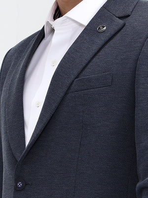 Blue Solid Regular Fit Blazer | Wyre