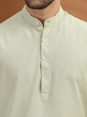 Pista Green Solid Modi Kurta | JadeBlue