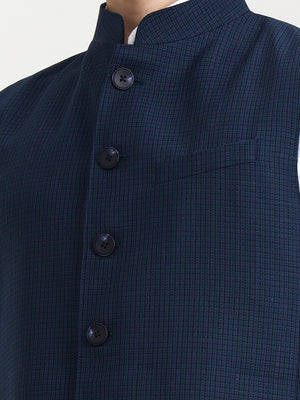 Peacock Blue Solid  Modi Jacket | JadeBlue