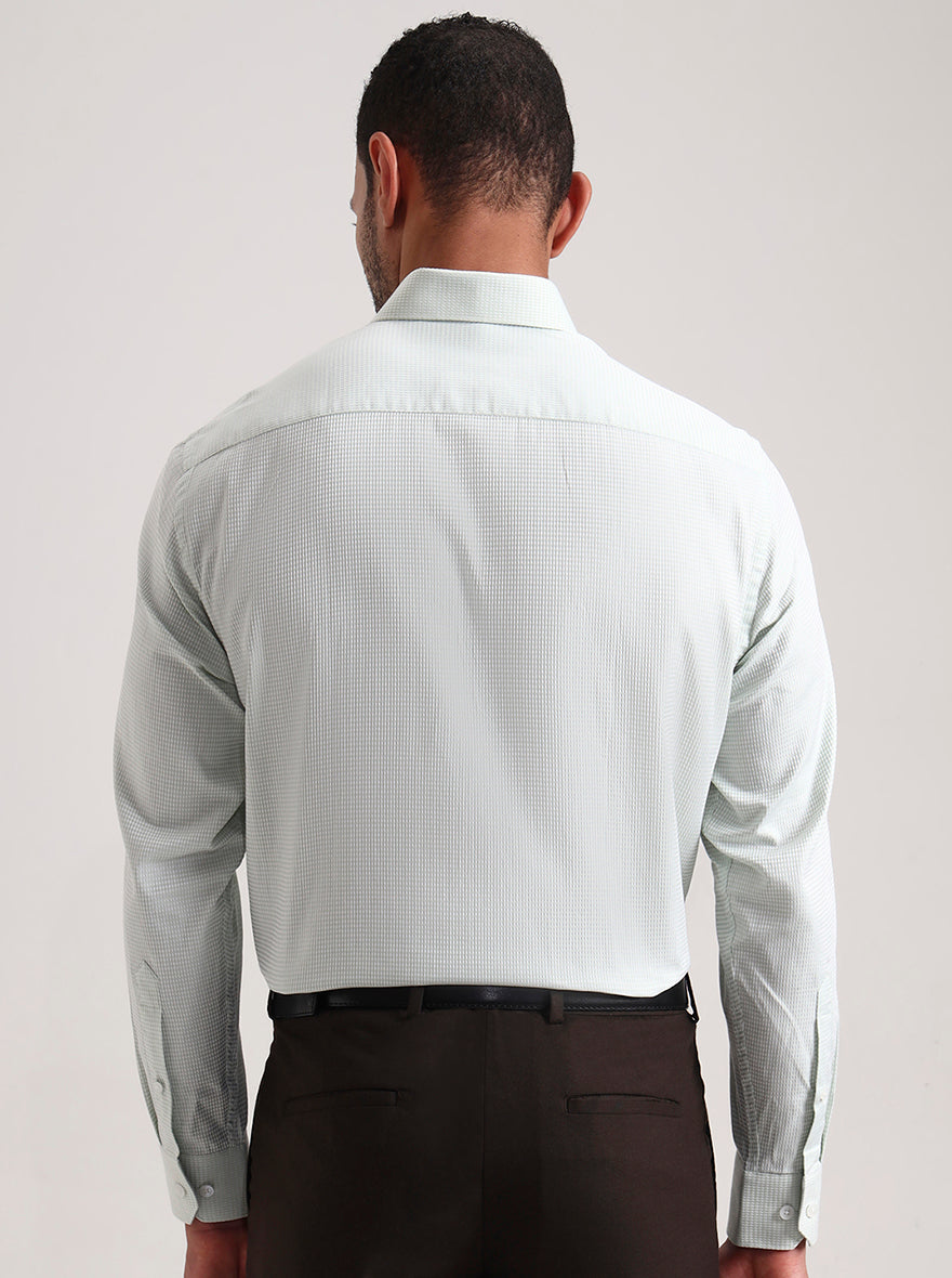 Pista Green Solid Regular Fit Formal Shirt | JadeBlue