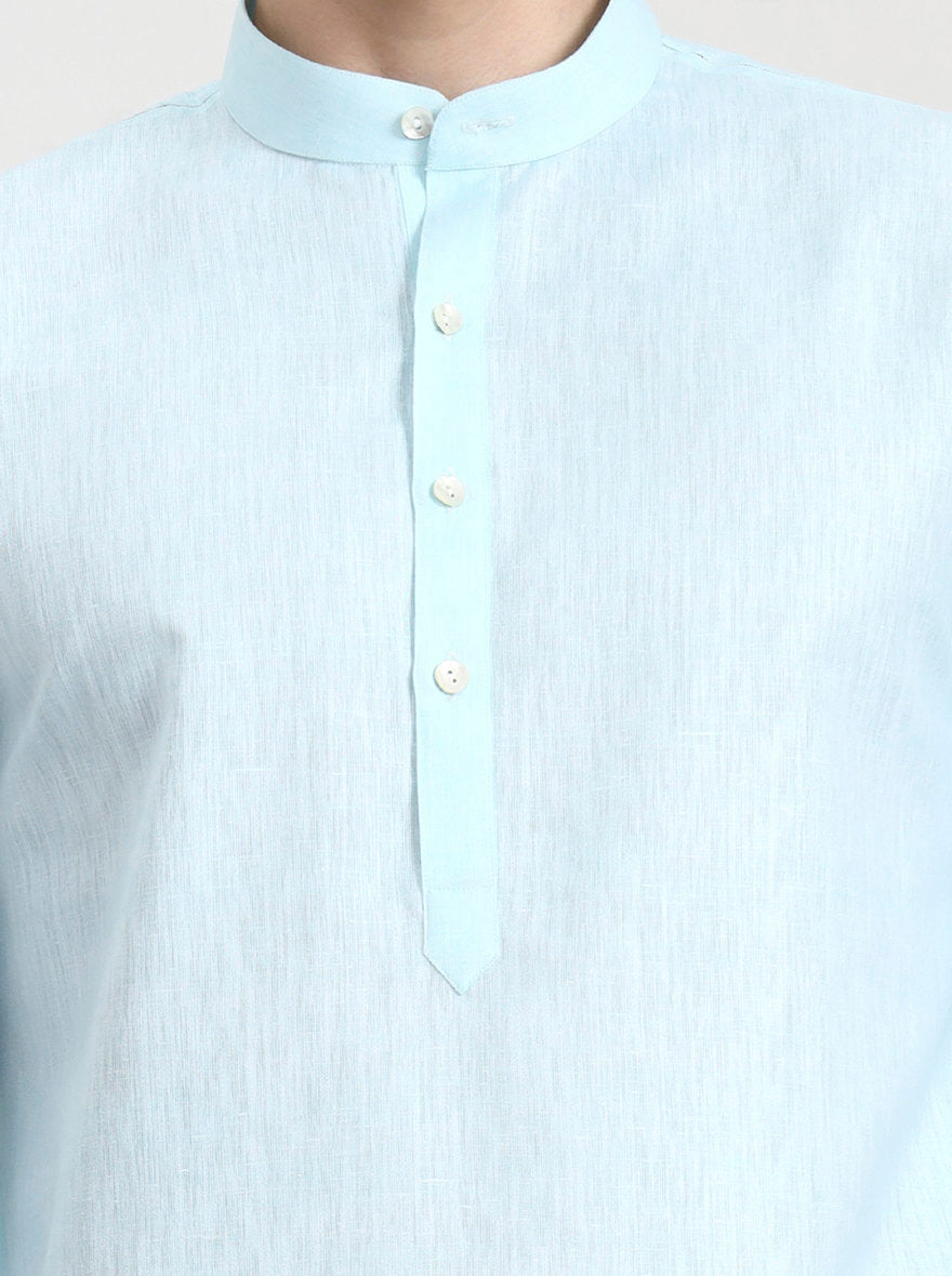 Ice Green Solid Modi Kurta | JadeBlue