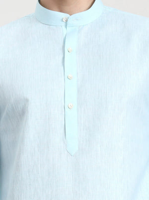 Ice Green Solid Modi Kurta | JadeBlue