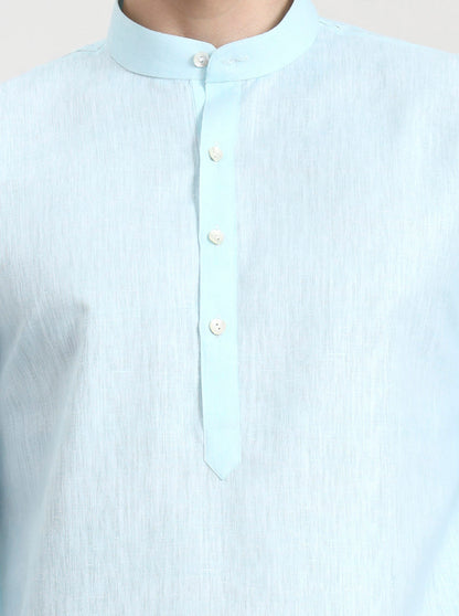 Ice Green Solid Modi Kurta | JadeBlue