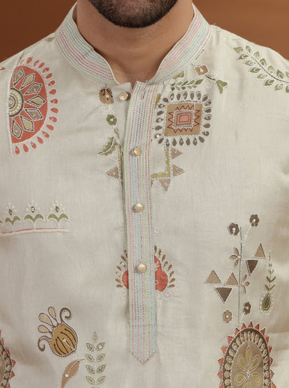 Pista Green Embroidered Kurta Pajama | TULA