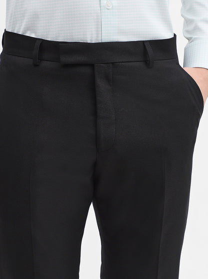 Black Solid Super Slim Fit Formal Trouser | Greenfibre