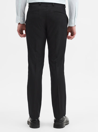 Black Solid Super Slim Fit Formal Trouser | Greenfibre