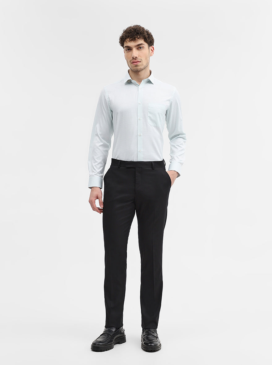 Black Solid Super Slim Fit Formal Trouser | Greenfibre
