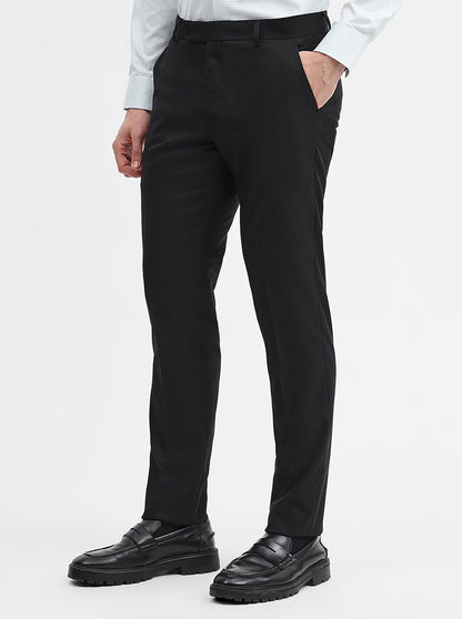 Black Solid Super Slim Fit Formal Trouser | Greenfibre