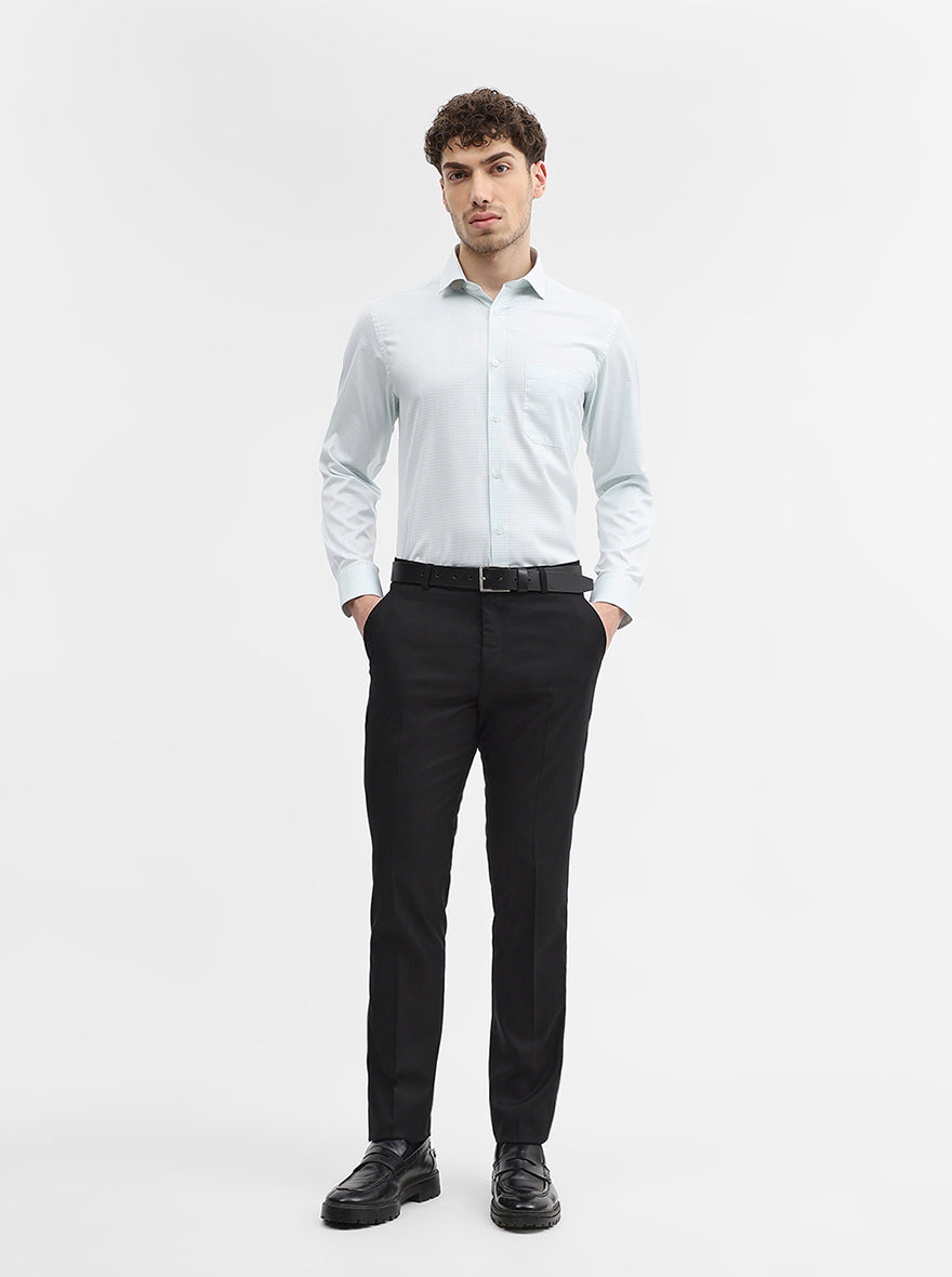 Black Solid Super Slim Fit Formal Trouser | Greenfibre