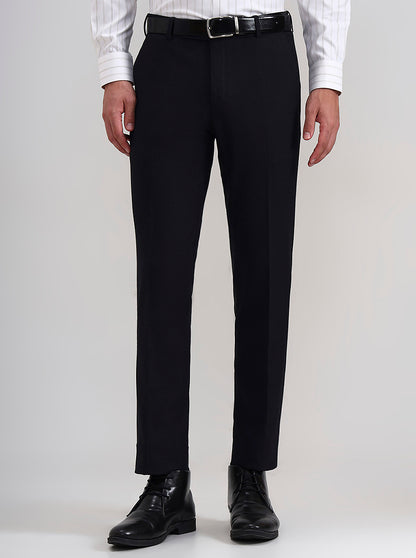 Grey Checked Slim Fit Formal Trouser | JadeBlue Youth