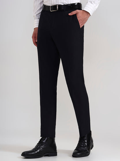 Grey Checked Slim Fit Formal Trouser | JadeBlue Youth