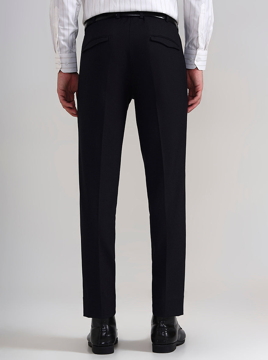 Grey Checked Slim Fit Formal Trouser | JadeBlue Youth