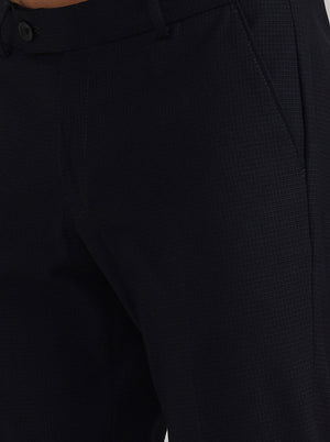 Grey Checked Slim Fit Formal Trouser | JadeBlue Youth