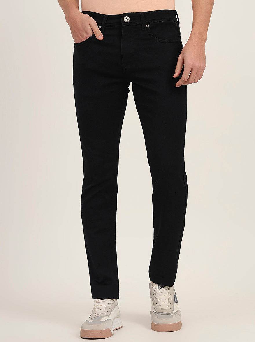 Jet Black Washed Narrow Fit Jeans | Greenfibre
