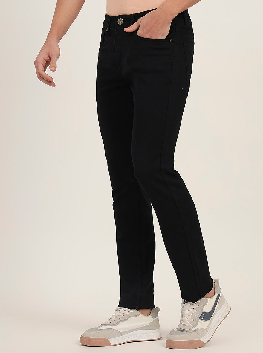 Jet Black Washed Narrow Fit Jeans | Greenfibre