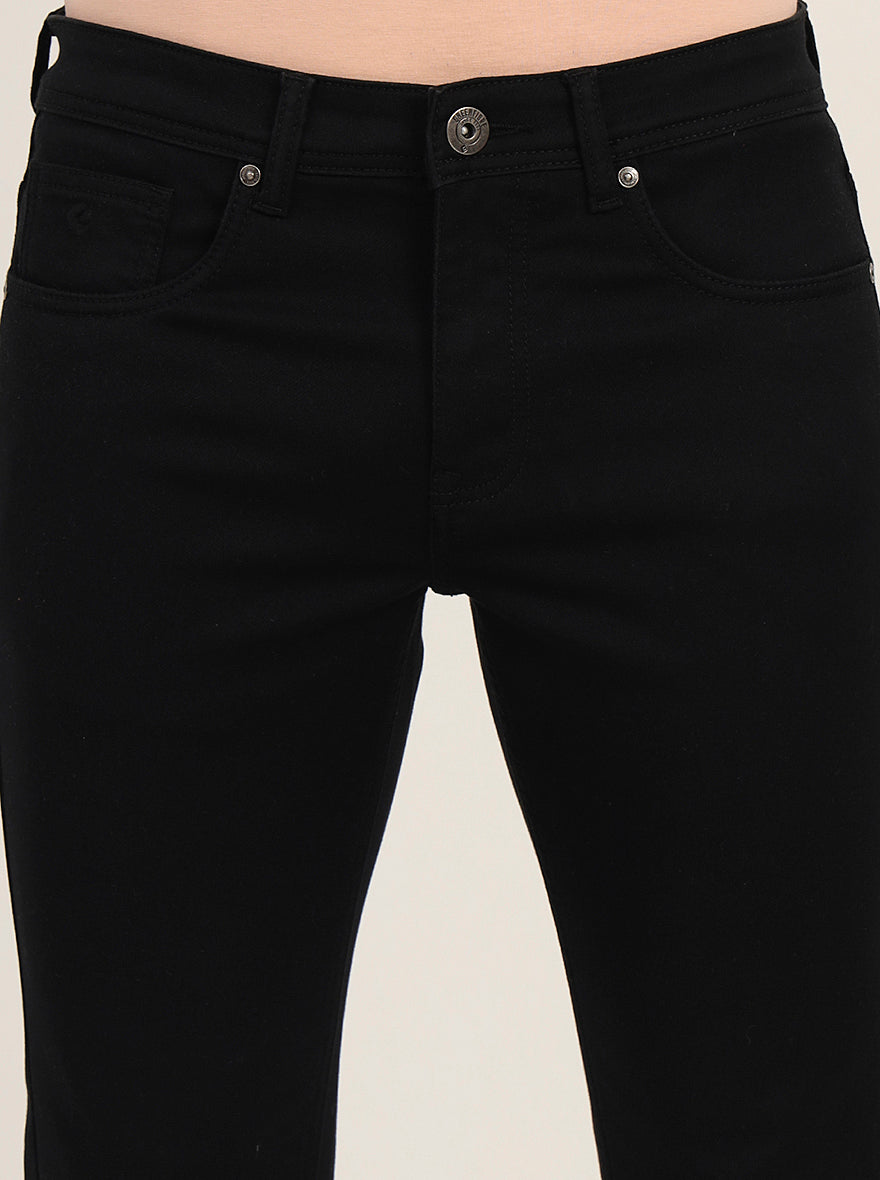 Jet Black Washed Narrow Fit Jeans | Greenfibre