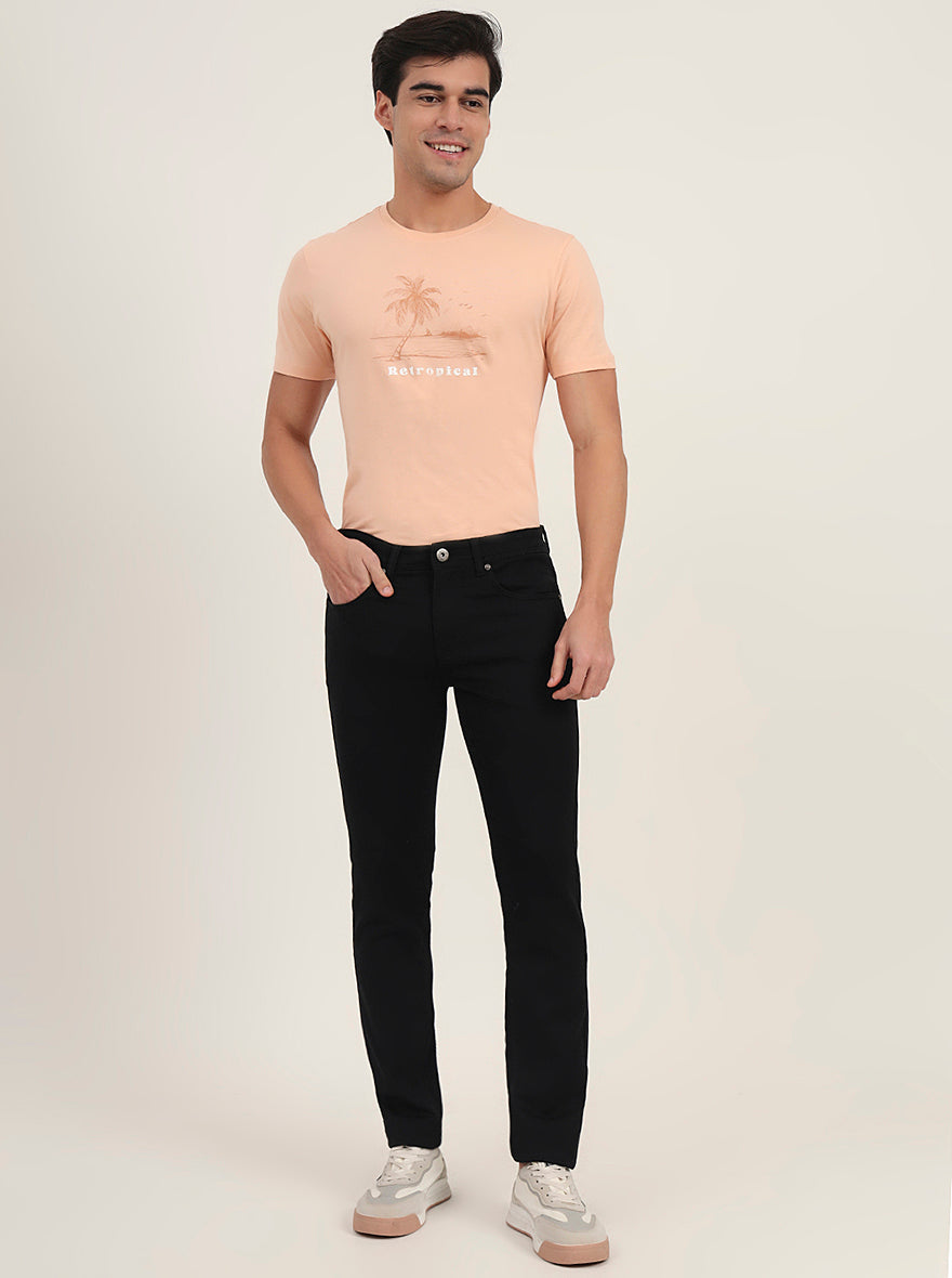Jet Black Washed Narrow Fit Jeans | Greenfibre