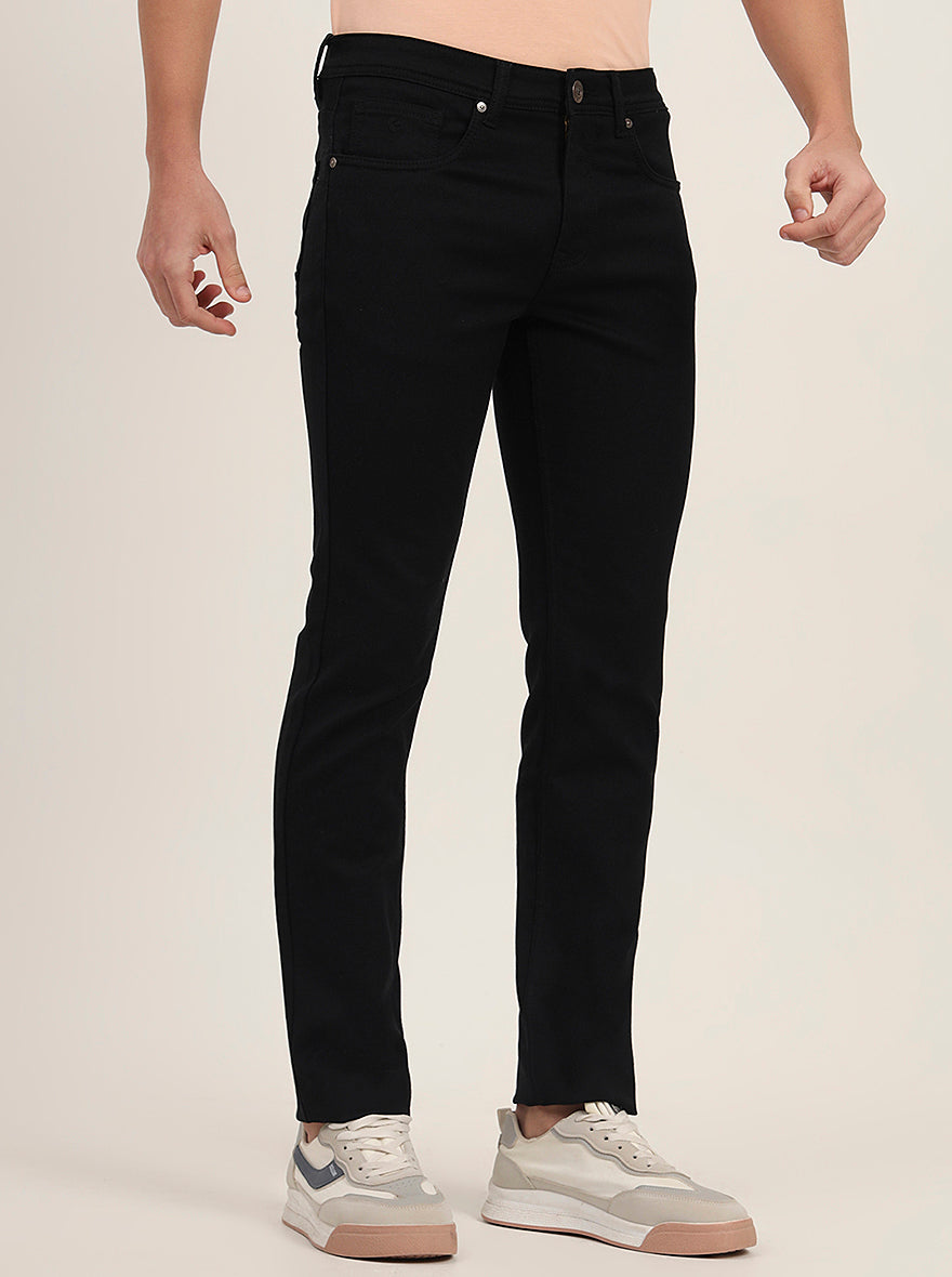 Jet Black Washed Narrow Fit Jeans | Greenfibre