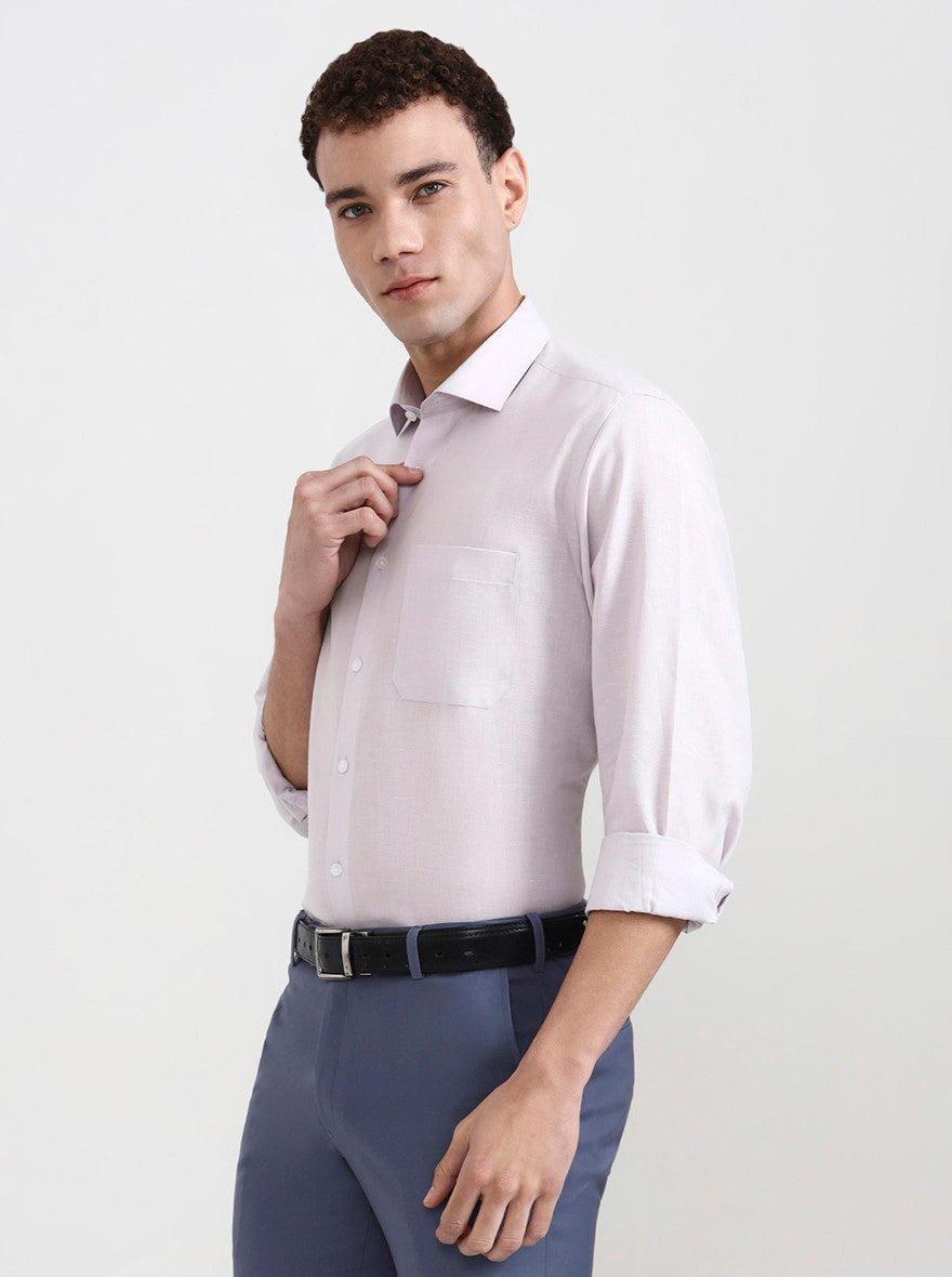 Light Purple Solid Regular Fit Formal Shirt | JadeBlue
