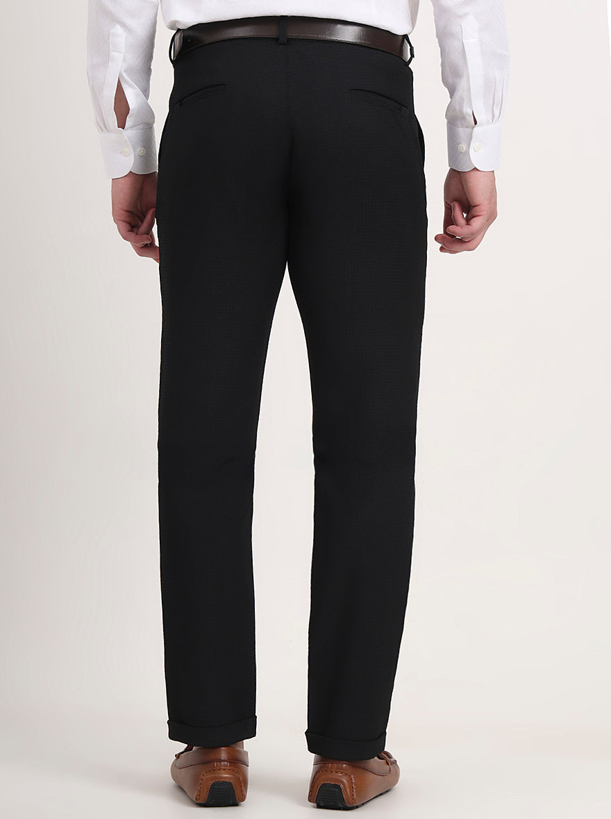 Black Solid Slim Fit Club Wear Trouser | JB Studio
