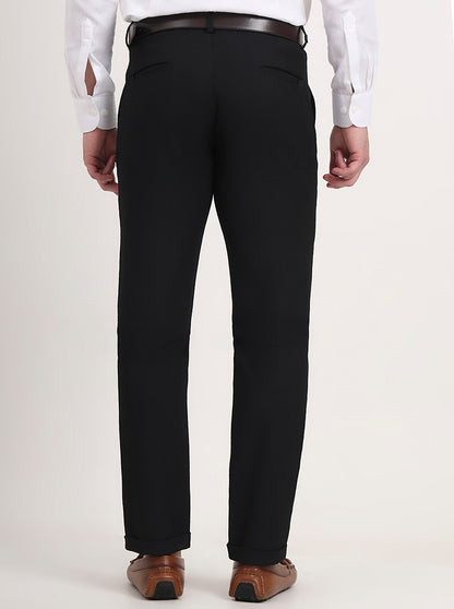 Black Solid Slim Fit Club Wear Trouser | JB Studio