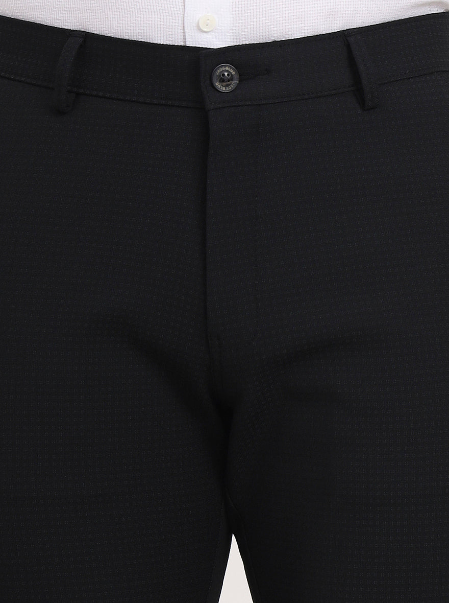 Black Solid Slim Fit Club Wear Trouser | JB Studio