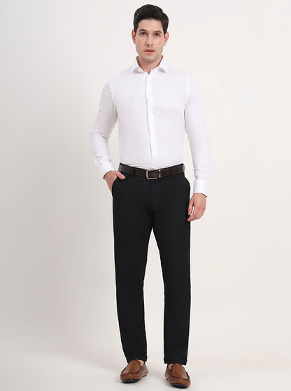 Black Solid Slim Fit Club Wear Trouser | JB Studio